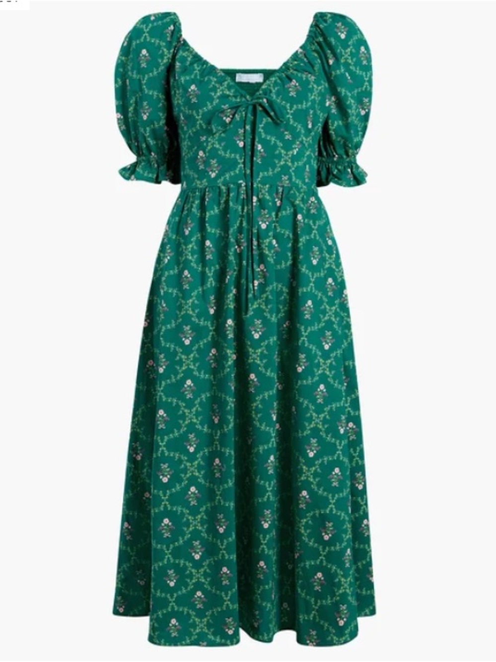 Hill House Ophelia Dress in Emerald Trellis